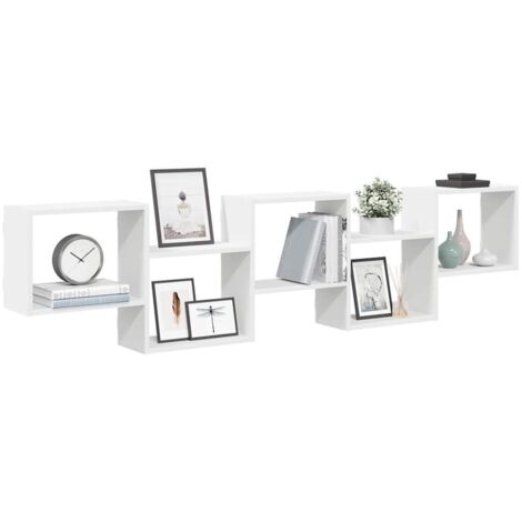 Estante cubo de pared 5 compartimentos madera ingeniería blanco vidaXL (1/5)