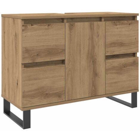 Mueble de lavabo madera de ingeniería roble artisan 80x33x60 cm vidaXL