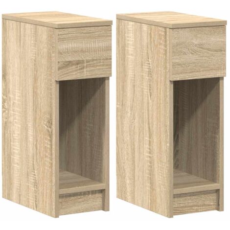 Mesillas de noche con cajón 2 uds roble Sonoma 20x36x60 cm vidaXL