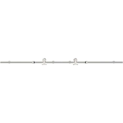Kit de herrajes para puerta corredera 200 cm acero plateado vidaXL