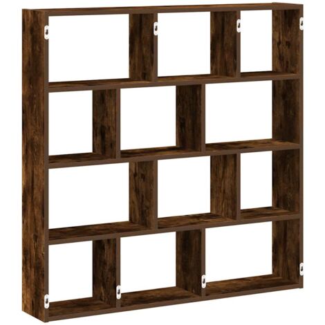 Estante cubo de pared 12 compartimentos madera roble ahumado vidaXL