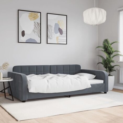 Sofá cama sin colchón terciopelo gris oscuro 100x200 cm vidaXL