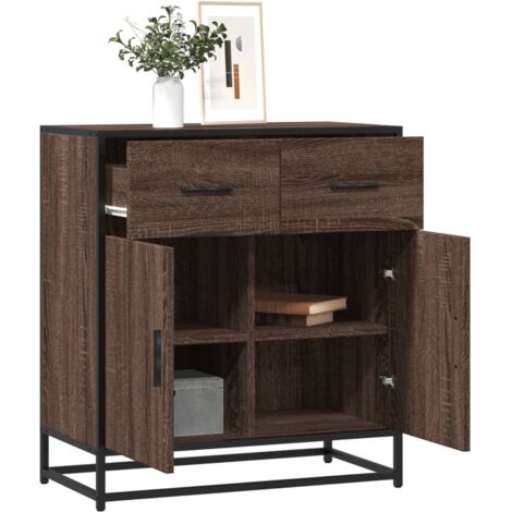 Aparador madera ingeniería roble marrón 68x35x76 cm vidaXL