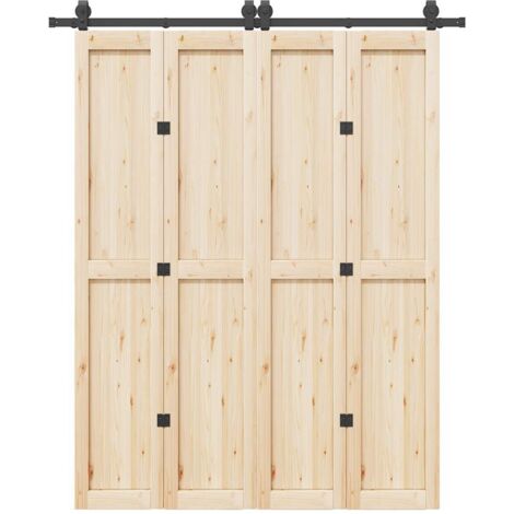 Kit de herrajes para puertas correderas acero negro 183 cm vidaXL