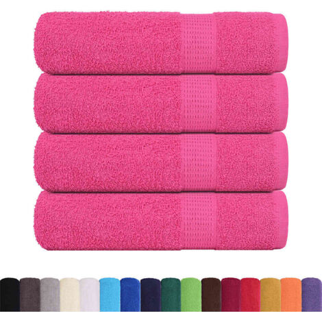 Toallas de Mano 4 piezas Rosa 50x100 cm 360 g/m² 100% Algodón vidaXL