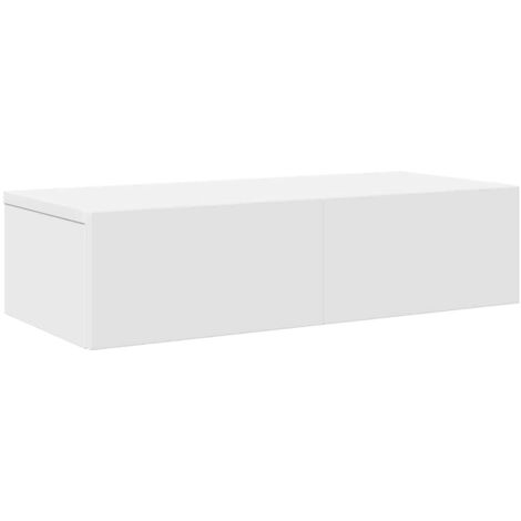 Estante de pared con cajones de madera contrachapada blanco vidaXL