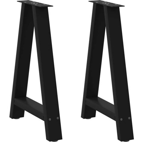 Patas para mesa de comedor en forma de A (2 unidades), color negro, 60 x (72-73) cm, acero vidaXL