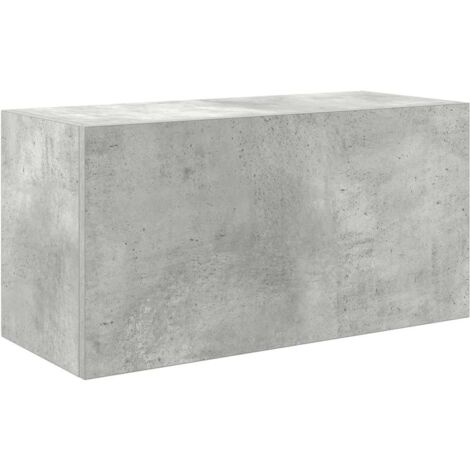Mueble de pared baño madera ingeniería gris hormigón 60x25x30cm vidaXL