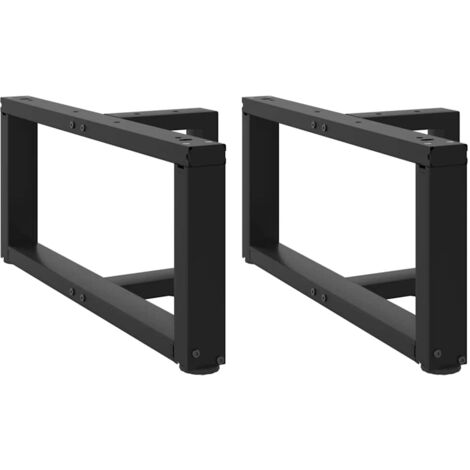 Patas para mesa de centro en forma de T (2 unidades), color negro, 60 x 25 x (30-31) cm, acero vidaXL