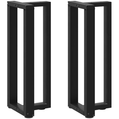 Patas para consola en forma de T (2 unidades), color negro, 25 x 28 x (72-73) cm, acero vidaXL