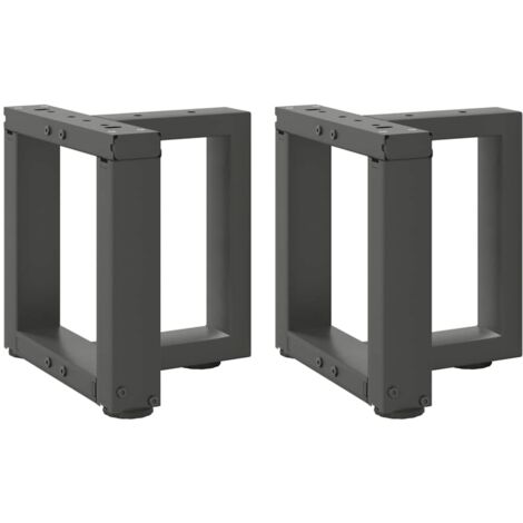 Patas para mesa de centro en forma de T (2 unidades), antracita, 30 x 25 x (30-31) cm, acero vidaXL