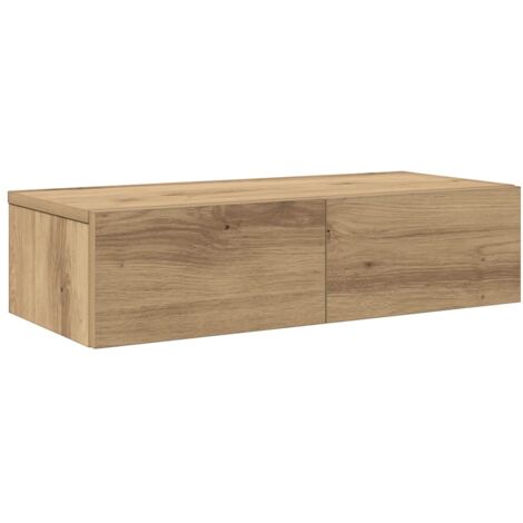 Estante de pared cajones madera contrachapada roble artesanal vidaXL