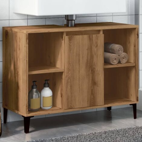 Mueble de lavabo madera ingeniería roble artisan 80x33x60 cm vidaXL