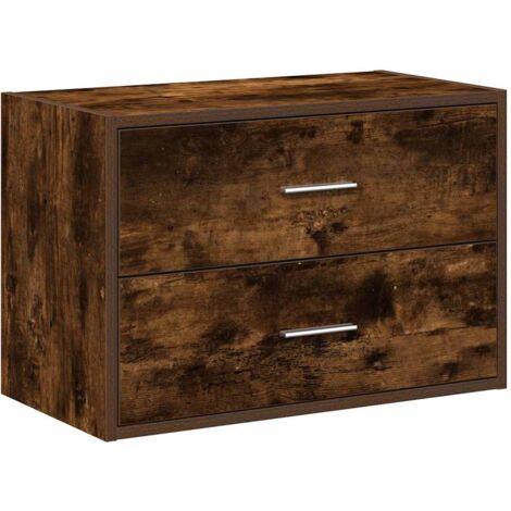 Armario con 2 cajones roble ahumado 60x31x40 cm vidaXL