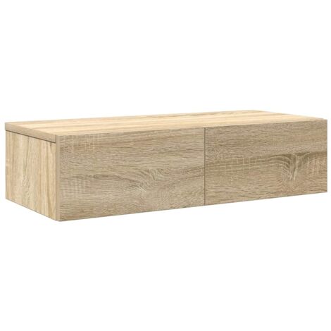 Estante de pared con cajones madera contrachapada roble sonoma vidaXL (1/5)