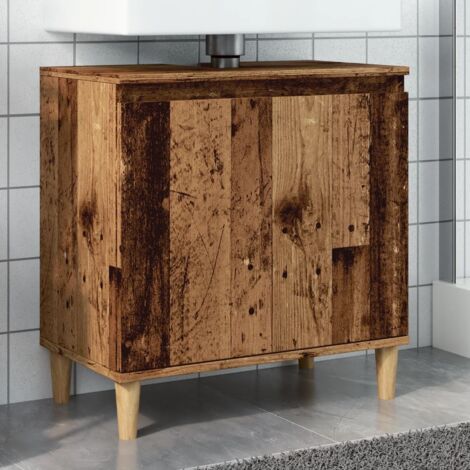 Mueble de lavabo madera de ingeniería envejecida 58x33x60 cm vidaXL