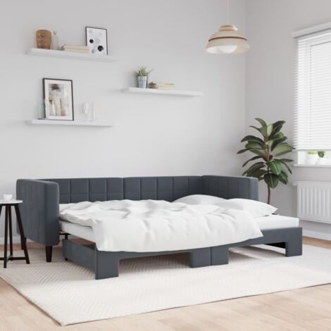Sofá cama nido terciopelo gris oscuro 80x200 cm vidaXL