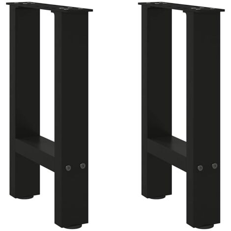 Patas para mesa de centro negras (2 unidades, 28 x 42-43 cm, acero) vidaXL