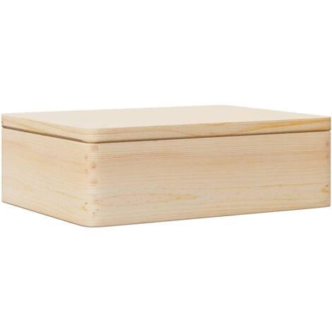 Caja de madera con tapa madera maciza de pino 40x30x13 cm vidaXL
