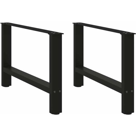Patas para mesa de centro negras (2 unidades, 70 x 42-43 cm, acero) vidaXL