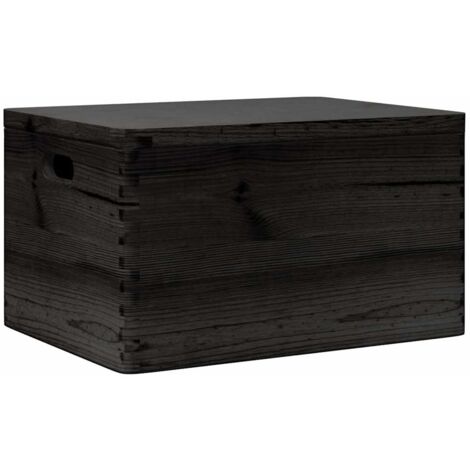 Caja de madera con tapa y asas madera maciza pino 40x30x23 cm vidaXL