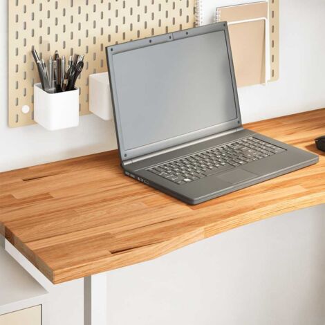 Tablero escritorio rectangular madera maciza roble marrón claro vidaXL
