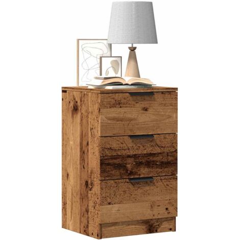 Mesitas de noche 2 uds madera ingeniería envejecida 40x36x65 cm vidaXL