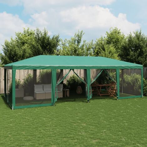 Carpa para fiestas con 12 paredes de malla HDPE verde 8x4 m vidaXL (1/5)