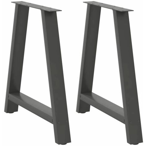 Patas para mesa de comedor en forma de A (2 unidades), antracita, 70 x (72-73) cm, acero vidaXL