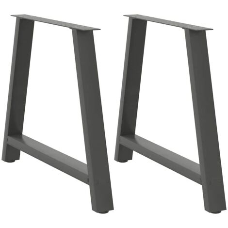Patas para mesa de comedor en forma de A (2 unidades), antracita, 90 x (72-73) cm, acero vidaXL
