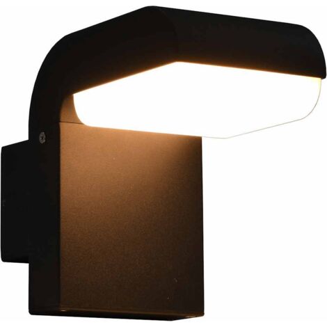 Lámpara LED de pared para jardín ovalada negra 9 W vidaXL