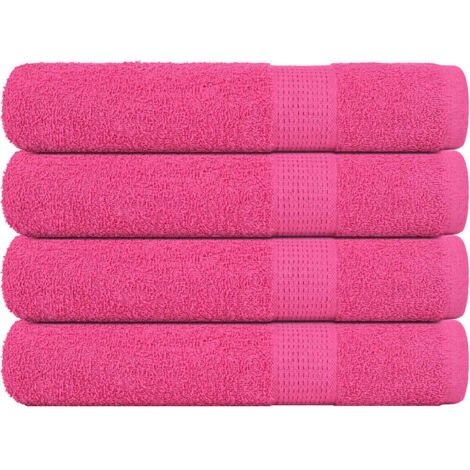 Toallas 4 uds 100% algodón rosa 100x200 cm 600 gsm vidaXL