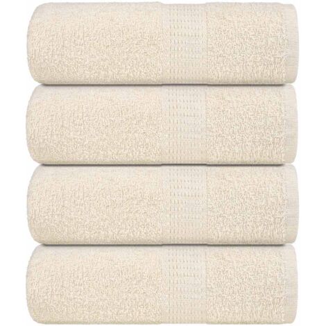Toallas de mano 4 unidades FROGN Crema 30x30 cm 100% Algodón vidaXL