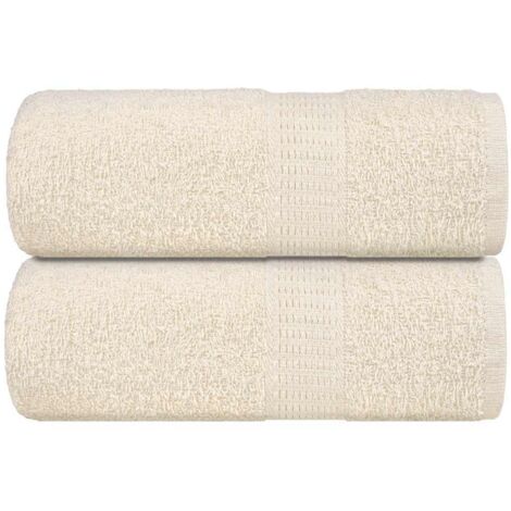 Toallas de mano 2 unidades FROGN Crema 30x30 cm 100% Algodón vidaXL