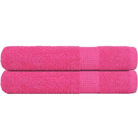 Toallas 2 uds 100% algodón rosa 100x200 cm 600 gsm vidaXL
