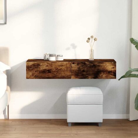 Estantería de pared cajones madera contrachapada roble ahumado vidaXL