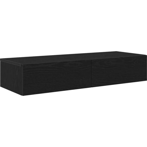 Estante de pared con cajones de madera contrachapada negro vidaXL