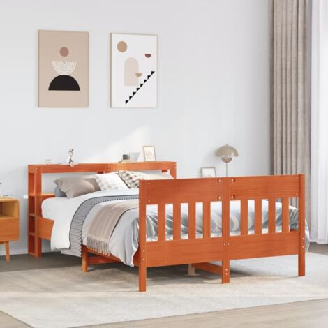 Estructura de cama sin colchón madera maciza marrón 120x190 cm vidaXL (1/5)