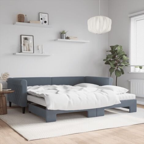 Sofá cama nido con colchón terciopelo gris oscuro 100x200 cm vidaXL