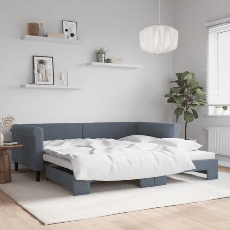 Sofá cama nido terciopelo gris oscuro 100x200 cm vidaXL