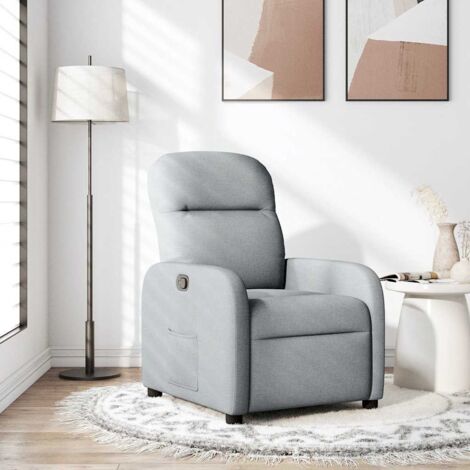 Sillón reclinable de tela gris claro vidaXL (1/5)