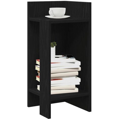 Mesas auxiliares 2 uds con estante negro 25,5x27x60 cm vidaXL