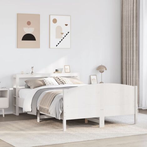 Estructura de cama sin colchón madera de pino blanca 120x200 cm vidaXL (1/5)