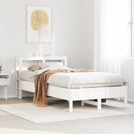 Estructura de cama sin colchón madera de pino blanca 120x200 cm vidaXL (1/5)