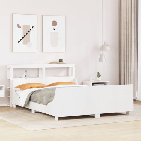 Estructura de cama sin colchón madera de pino blanca 120x200 cm vidaXL (1/5)