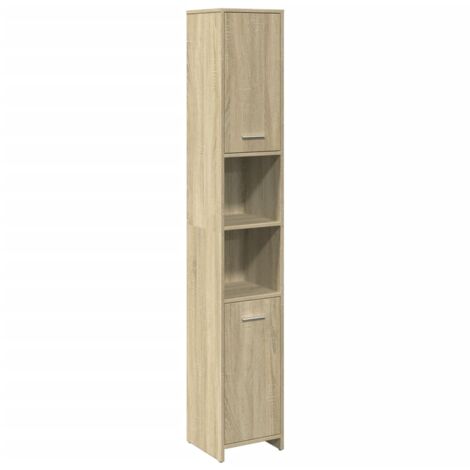 Armario de baño madera contrachapada color roble 30x30x183,5 cm vidaXL
