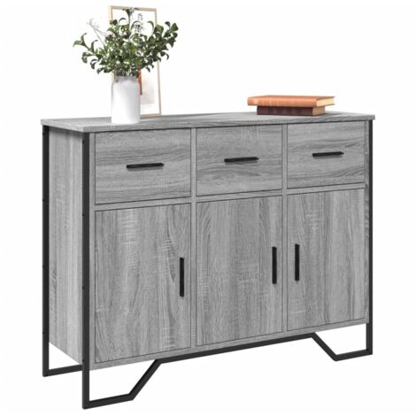 Aparador madera de ingeniería gris Sonoma 97x32,5x74,5 cm vidaXL