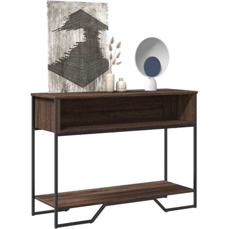 Mesa consola madera de ingeniería marrón roble 100x35x74,5 cm vidaXL