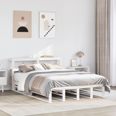 Estructura de cama sin colchón madera de pino blanca 140x200 cm vidaXL (1/5)