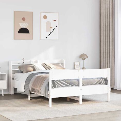 Estructura de cama sin colchón madera de pino blanca 120x200 cm vidaXL (1/5)